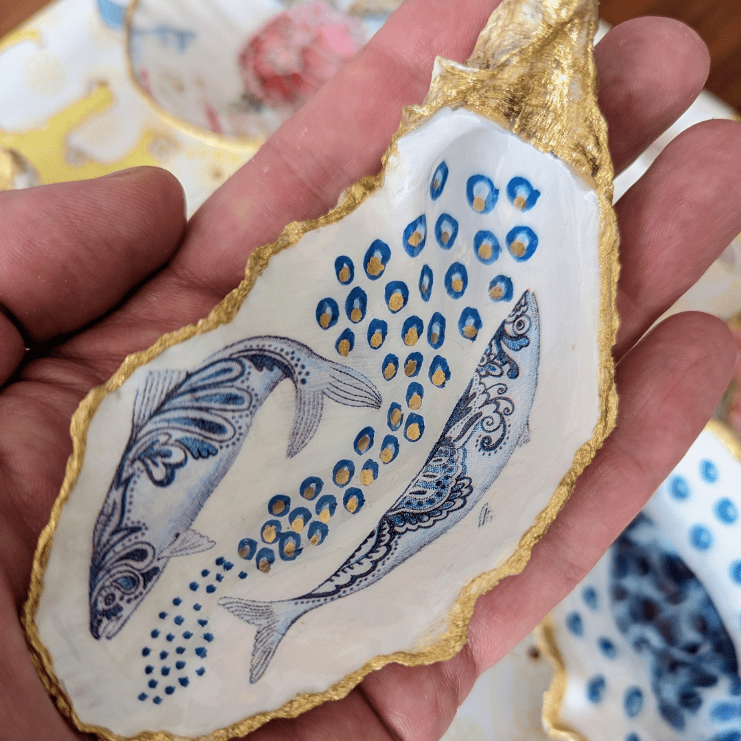 Auster Blue Fish & Bubbles - Andrea Rubinetto Schmuckwerkstatt