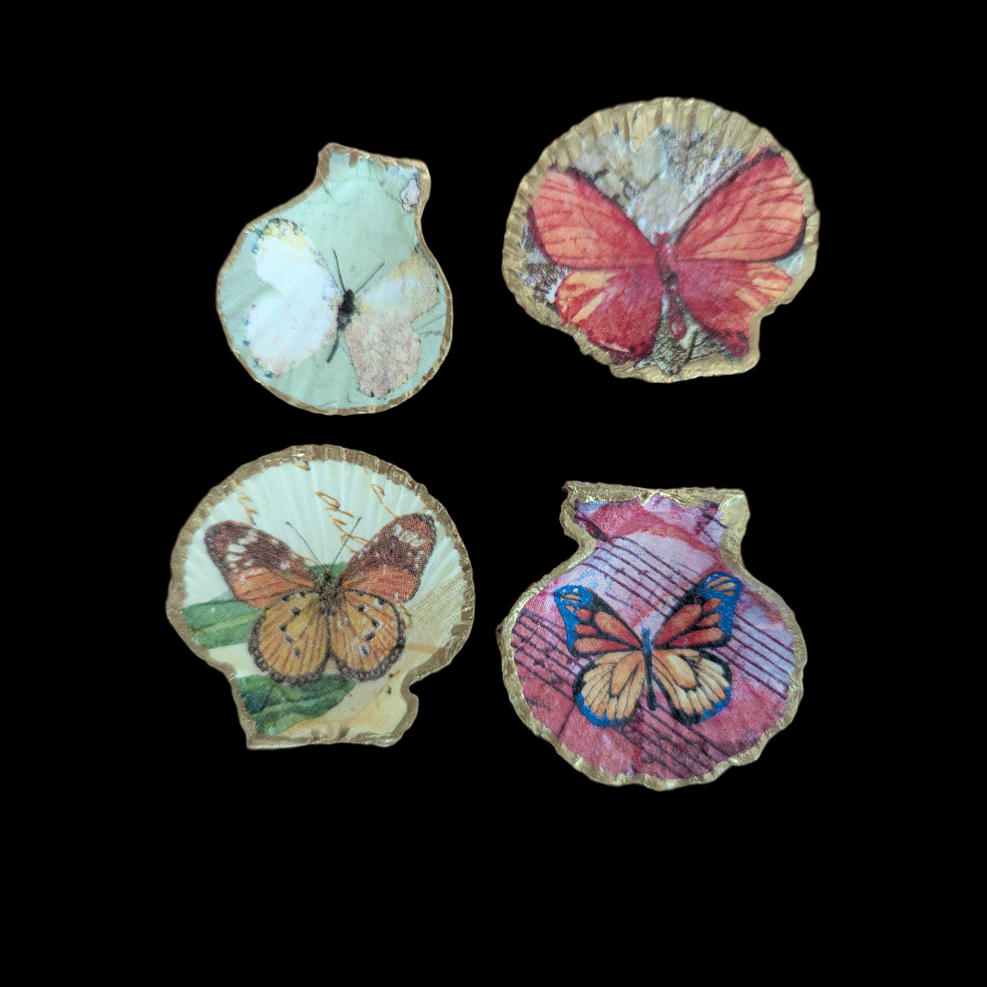 Kammmuschel Butterfly - 4er Set - Andrea Rubinetto Schmuckwerkstatt